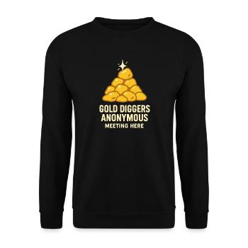 Gold Panning Hobby Gift Creek Pan - Unisex Sweatshirt - black - Front - Alina (178cm) & Michal (187cm)