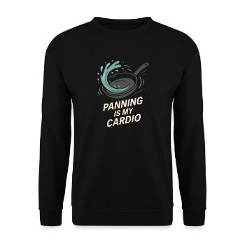 Gold Panning Hobby Gift Creek Pan - Unisex Sweatshirt - black - Front - Alina (178cm) & Michal (187cm)