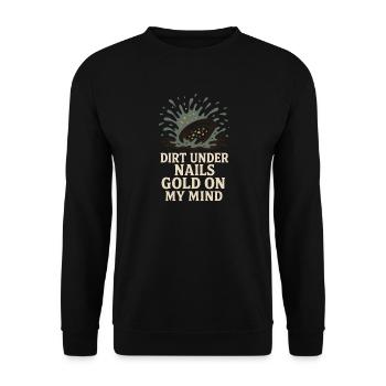 Gold Panning Hobby Gift Creek Pan - Unisex Sweatshirt - black - Front - Alina (178cm) & Michal (187cm)