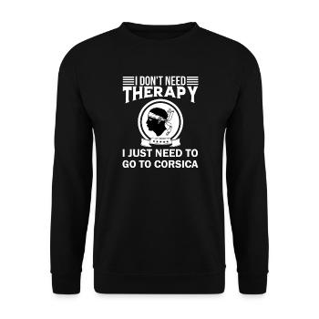 I don't need Therapy i just need to go to Corsica - Unisex Sweatshirt - black - Front - Alina (178cm) & Michal (187cm)