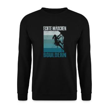 Bouldering Gifts Climbing Climber Boulderer - Unisex Sweatshirt - black - Front - Alina (178cm) & Michal (187cm)