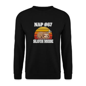 Sloth Nap 67 Meme Slang Sloth Fashion - Unisex Sweatshirt - black - Front - Alina (178cm) & Michal (187cm)