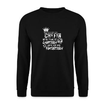 Je suis le patron de l’équipe chaotique - Sweat-shirt Unisexe - noir - Devant - Alina (178cm) & Michal (187cm)