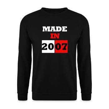 Made In 2007 Anniversaire - Sweat-shirt Unisexe - noir - Devant - Alina (178cm) & Michal (187cm)