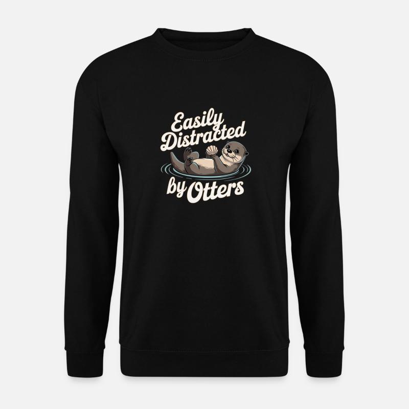 Easily Distracted by Otters - Unisex Sweatshirt - black