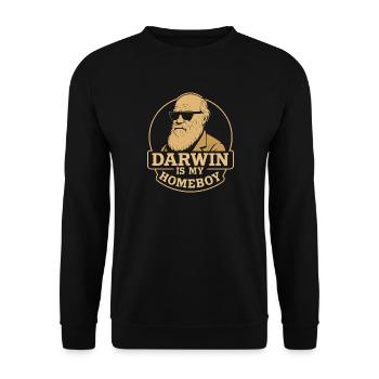 Charles Darwin Gift Natural - Unisex Sweatshirt - black - Front - Alina (178cm) & Michal (187cm)