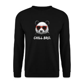 CHILL BRO – Panda drôle avec des lunettes de soleil - Sweat-shirt Unisexe - noir - Devant - Alina (178cm) & Michal (187cm)