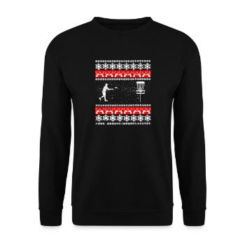 Illustrations des flocons de neige de Noël pour le disc golf - Sweat-shirt Unisexe - noir - Devant - Alina (178cm) & Michal (187cm)