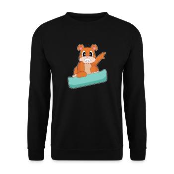 Bear Snowboarder Snowboard Winter Sports - Unisex Sweatshirt - black - Front - Alina (178cm) & Michal (187cm)