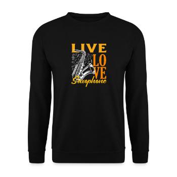 Dear Saxophone Saxophonist Marching Band Member - Unisex Sweatshirt - black - Front - Alina (178cm) & Michal (187cm)
