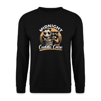 Funny Opossum and Raccoon - Unisex Sweatshirt - black - Front - Alina (178cm) & Michal (187cm)
