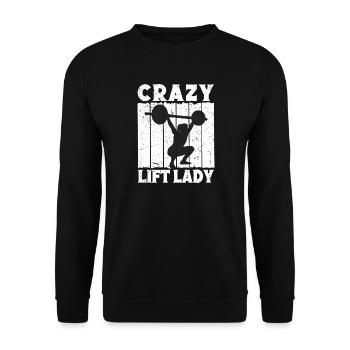 Powerlifting Bodybuilder Crazy Lift Lady Gym - Unisex Pullover - Schwarz - Vorne - Alina (178cm) & Michal (187cm)