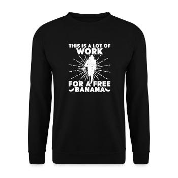 Marathon Runner Work For Free Banana Running - Unisex Sweatshirt - black - Front - Alina (178cm) & Michal (187cm)