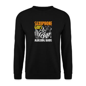 Saxophone, saxophoniste, instruments de musique God Bands - Sweat-shirt Unisexe - noir - Devant - Alina (178cm) & Michal (187cm)