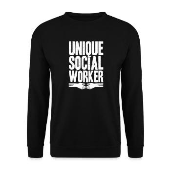 Social Worker Quote Unique Social Work - Unisex Sweatshirt - black - Front - Alina (178cm) & Michal (187cm)