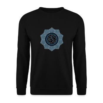 Om Mandala Meditation Yoga Wellness Aum Symbol Goa - Unisex Pullover - Schwarz - Vorne - Alina (178cm) & Michal (187cm)