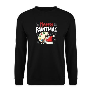 Merry Paintmas Lustiger Künstler-weihnachtsmaler - Unisex Pullover - Schwarz - Vorne - Alina (178cm) & Michal (187cm)
