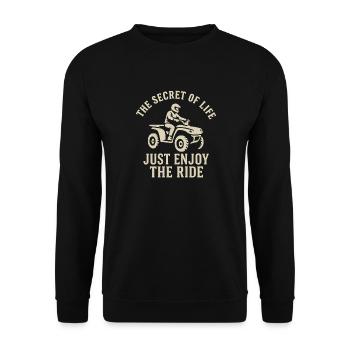 Vintage ATV Ride – Just Enjoy the Ride Design - Unisex Pullover - Schwarz - Vorne - Alina (178cm) & Michal (187cm)