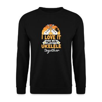 Amis du ukulélé hawaïen - Sweat-shirt Unisexe - noir - Devant - Alina (178cm) & Michal (187cm)