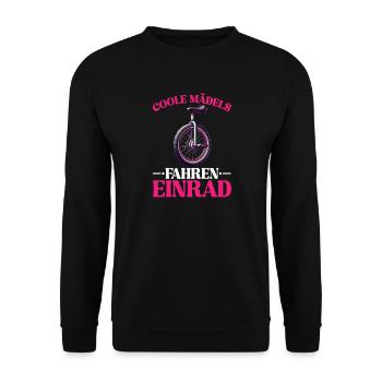 Filles cool en monocycle - Sweat-shirt Unisexe - noir - Devant - Alina (178cm) & Michal (187cm)