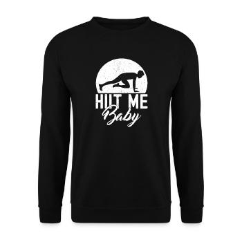 Gym Junkies Hiit Me Baby Calisthenics Fitness - Unisex Pullover - Schwarz - Vorne - Alina (178cm) & Michal (187cm)