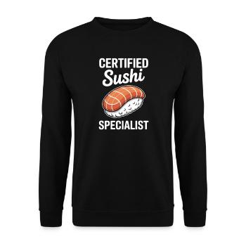 Sushi Dis Japonais Drôle de Cadeau de Sushi - Sweat-shirt Unisexe - noir - Devant - Alina (178cm) & Michal (187cm)