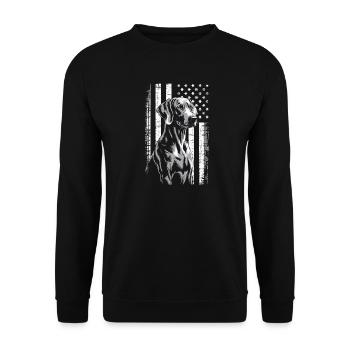 Chien gris avec rayures étoilées - Sweat-shirt Unisexe - noir - Devant - Alina (178cm) & Michal (187cm)