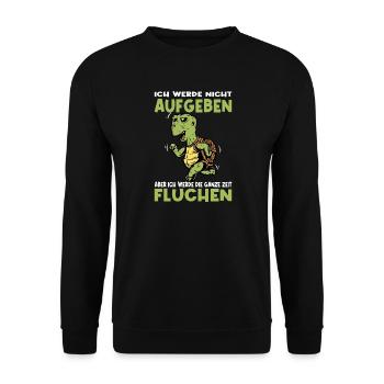 Joggen Geschenk Jogger Laufsport Sport Fitness - Unisex Pullover - Schwarz - Vorne - Alina (178cm) & Michal (187cm)
