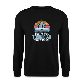 HVAC Technician Retro Climate Expert Design Professionals - Unisex Sweatshirt - black - Front - Alina (178cm) & Michal (187cm)