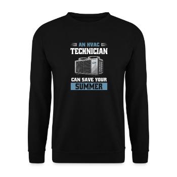 Lustiges HVAC Techniker Design Kälte Wärme Technik - Unisex Pullover - Schwarz - Vorne - Alina (178cm) & Michal (187cm)