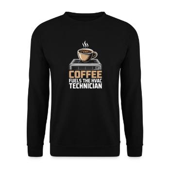 Kaffee Liebender HVAC Techniker Geschenk Arbeiter - Unisex Pullover - Schwarz - Vorne - Alina (178cm) & Michal (187cm)