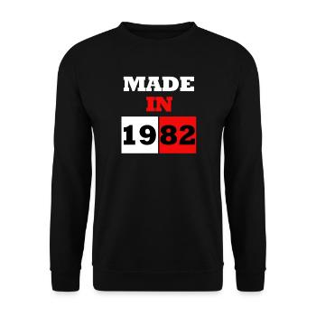 Made In  1982 Anniversaire - Vintage 80s - Sweat-shirt Unisexe - noir - Devant - Alina (178cm) & Michal (187cm)