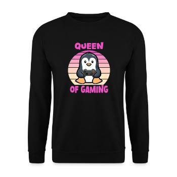 Gaming Wife Queen - Unisex Sweatshirt - black - Front - Alina (178cm) & Michal (187cm)