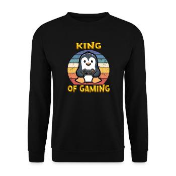 KING OF GAMING - Unisex Sweatshirt - black - Front - Alina (178cm) & Michal (187cm)