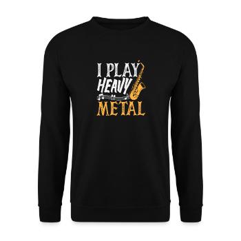 Je joue du saxophone heavy metal et saxophoniste - Sweat-shirt Unisexe - noir - Devant - Alina (178cm) & Michal (187cm)