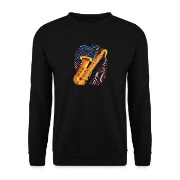Saxophoniste américain Saxophoniste - Sweat-shirt Unisexe - noir - Devant - Alina (178cm) & Michal (187cm)