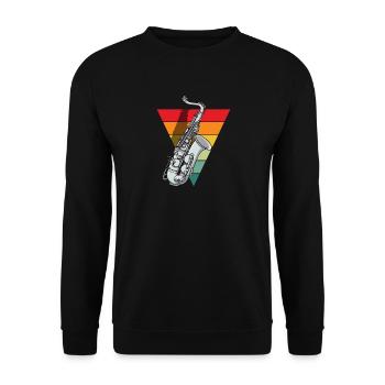 Saxophoniste graphique rétro - Sweat-shirt Unisexe - noir - Devant - Alina (178cm) & Michal (187cm)