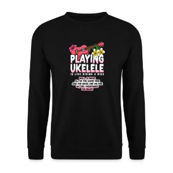 Hawaiian Ukulele Uke Playing - Unisex Sweatshirt - black - Front - Alina (178cm) & Michal (187cm)