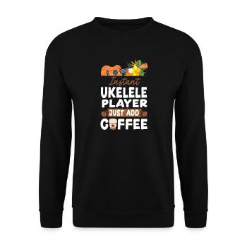 Hawaiian Ukulele Uke Coffee - Unisex Pullover - Schwarz - Vorne - Alina (178cm) & Michal (187cm)