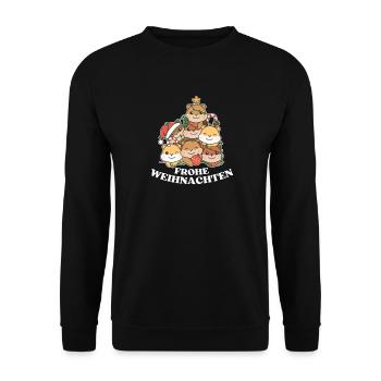 Joyeux Hamster de Noël Hamster de la veille de Noël Hamster - Sweat-shirt Unisexe - noir - Devant - Alina (178cm) & Michal (187cm)