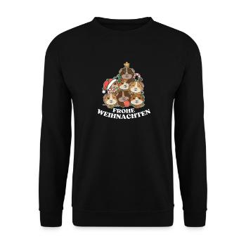 Joyeux Noël cochon d’Inde, réveillon de Noël - Sweat-shirt Unisexe - noir - Devant - Alina (178cm) & Michal (187cm)
