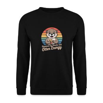 Otter Snack Humor - Unisex Sweatshirt - black - Front - Alina (178cm) & Michal (187cm)