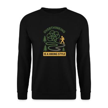 Forest Walk Overthinker Mental Reset - Unisex Sweatshirt - black - Front - Alina (178cm) & Michal (187cm)