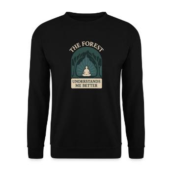 Forest Walk Overthinker Mental Reset - Unisex Sweatshirt - black - Front - Alina (178cm) & Michal (187cm)