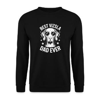 Vizsla Spruch Papa Vater Lustiges Vizsla Geschenk - Unisex Pullover - Schwarz - Vorne - Alina (178cm) & Michal (187cm)