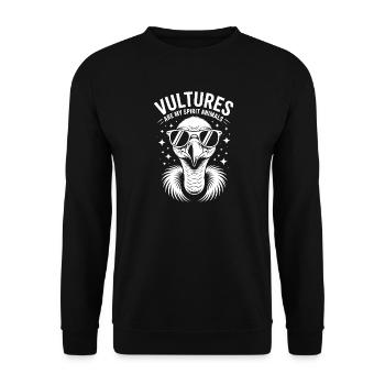 Geier Spruch Vogel Lustiges Geier Geschenk - Unisex Pullover - Schwarz - Vorne - Alina (178cm) & Michal (187cm)