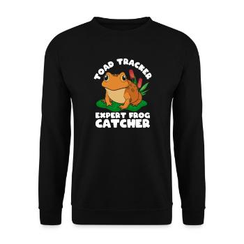 Frog Catcher Toad Tracker Expert Frog - Unisex Sweatshirt - black - Front - Alina (178cm) & Michal (187cm)