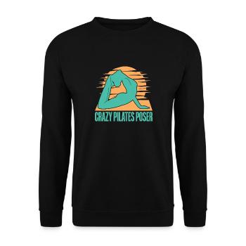 Yoga Crazy Pilates Poser Funny Yoga - Unisex Sweatshirt - black - Front - Alina (178cm) & Michal (187cm)
