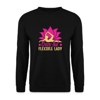 Yoga Crazy But Flexible Lady Funny Yoga - Unisex Sweatshirt - black - Front - Alina (178cm) & Michal (187cm)