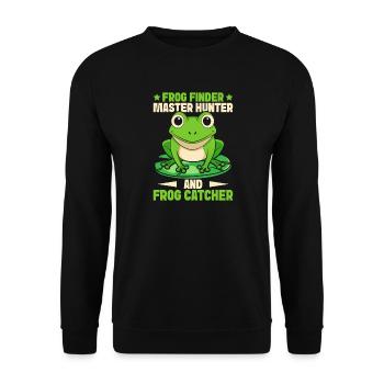 Frog Catcher Frog Finder Master Hunter Frog - Unisex Pullover - Schwarz - Vorne - Alina (178cm) & Michal (187cm)